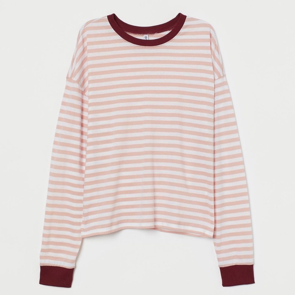 Light Pink/White Striped Long Sleeves Too.